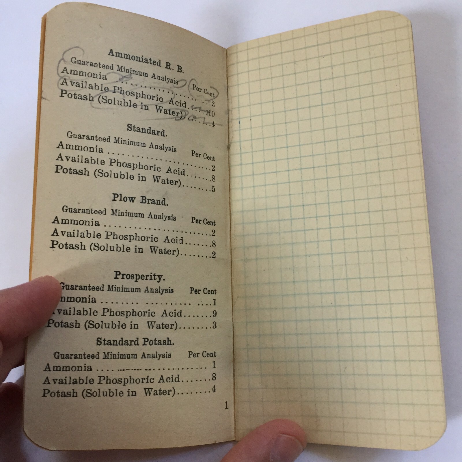 Vintage 1912 1913 Dempwolf&rsquo;s Fertilizers Pocket Notebook York Chemical Works PA