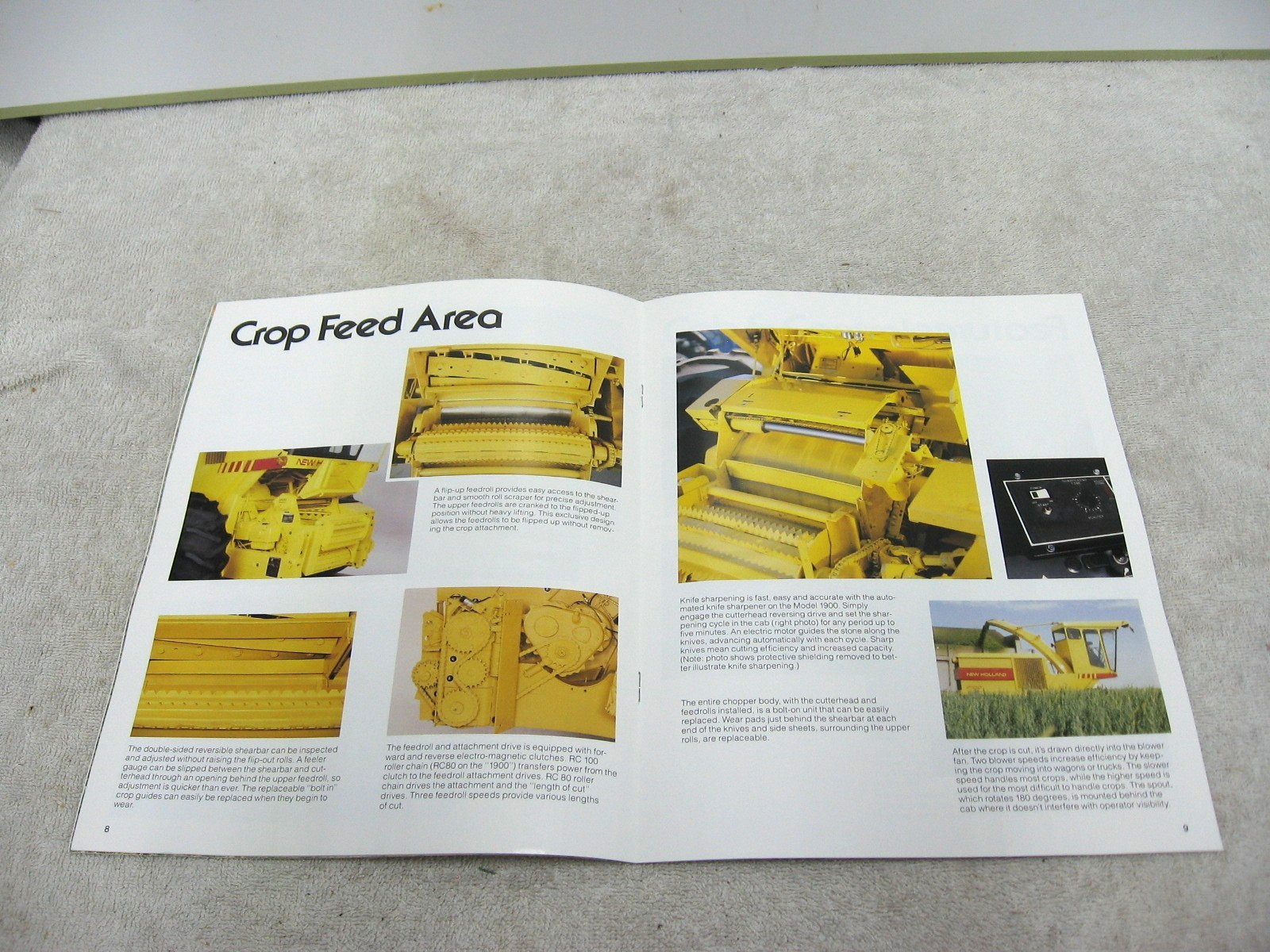 VINTAGE 1988 NEW HOLLAND SELF PROPELLED HARVESTER BROCHURE 1900 2100