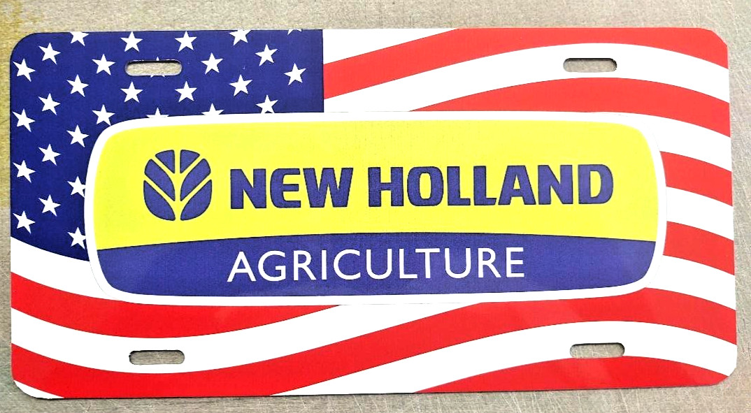 NEW HOLLAND TRACTOR – AMERICAN FLAG LICENSE PLATE