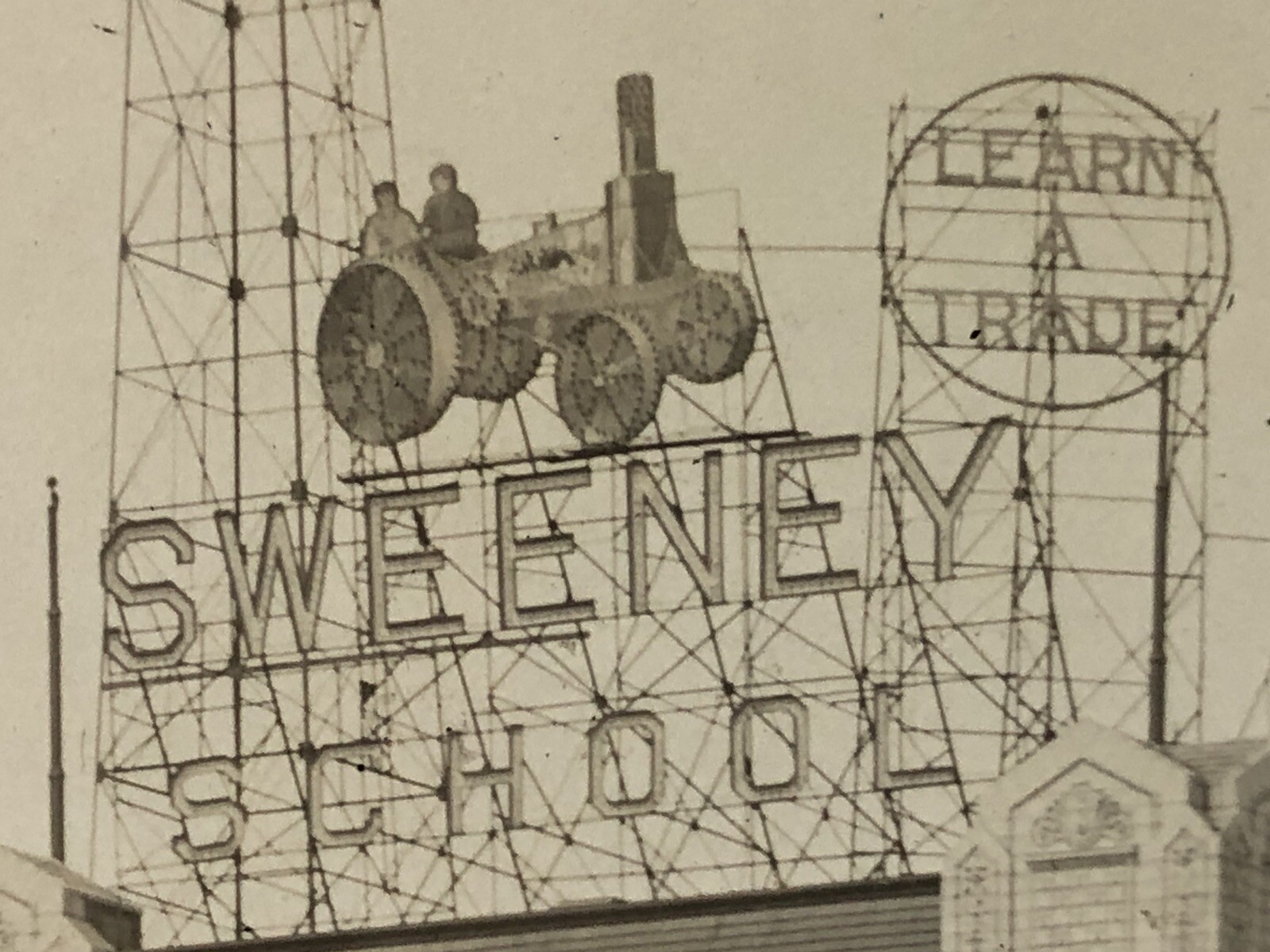 Rare – SWEENY (Automobiles) TRACTOR SCHOOL Real Photo – Kansas City – circa 1920