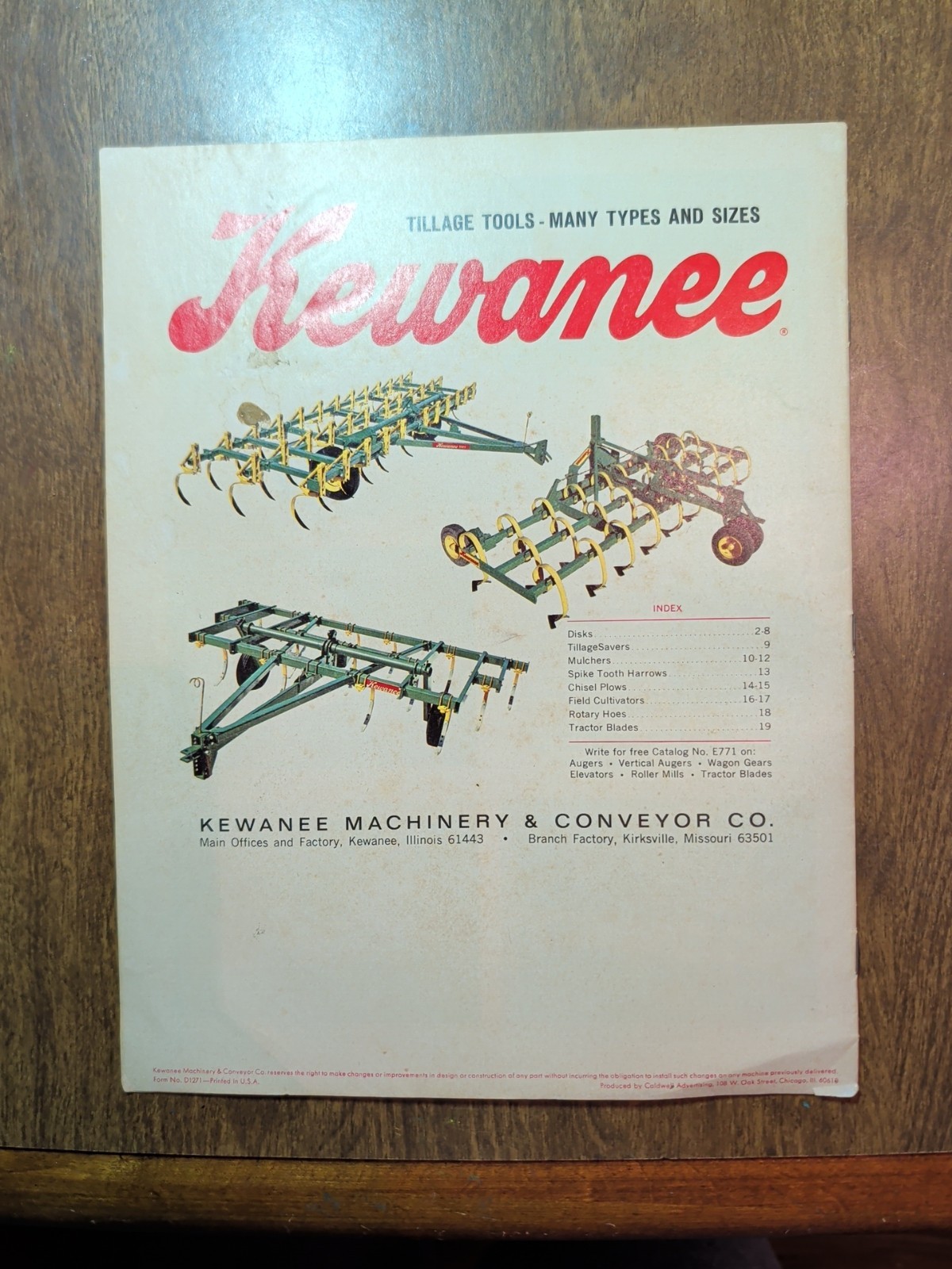 Kewanee Farm Catalog Disks Plows Cultivators Mulchers
