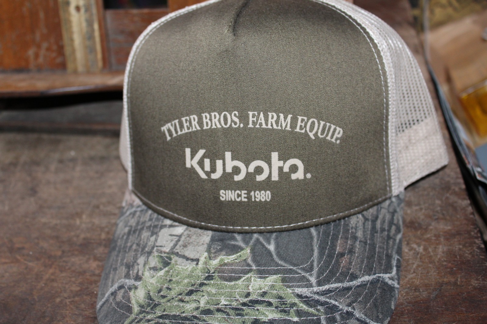 Tyler Brothers Farm Equipment Maryville TN Kubota Mesh Camo Trucker&rsquo;s Hat Cap