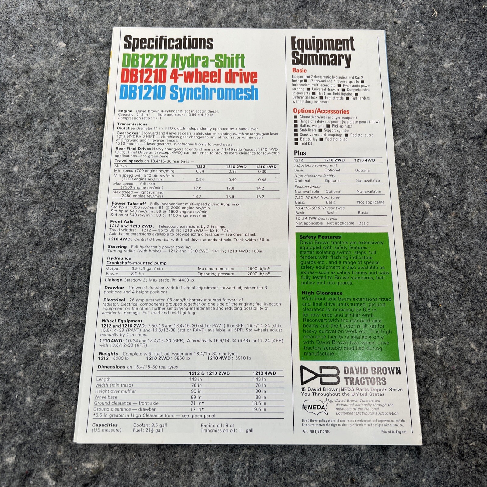 Original David Brown 65hp Tractor Brochure