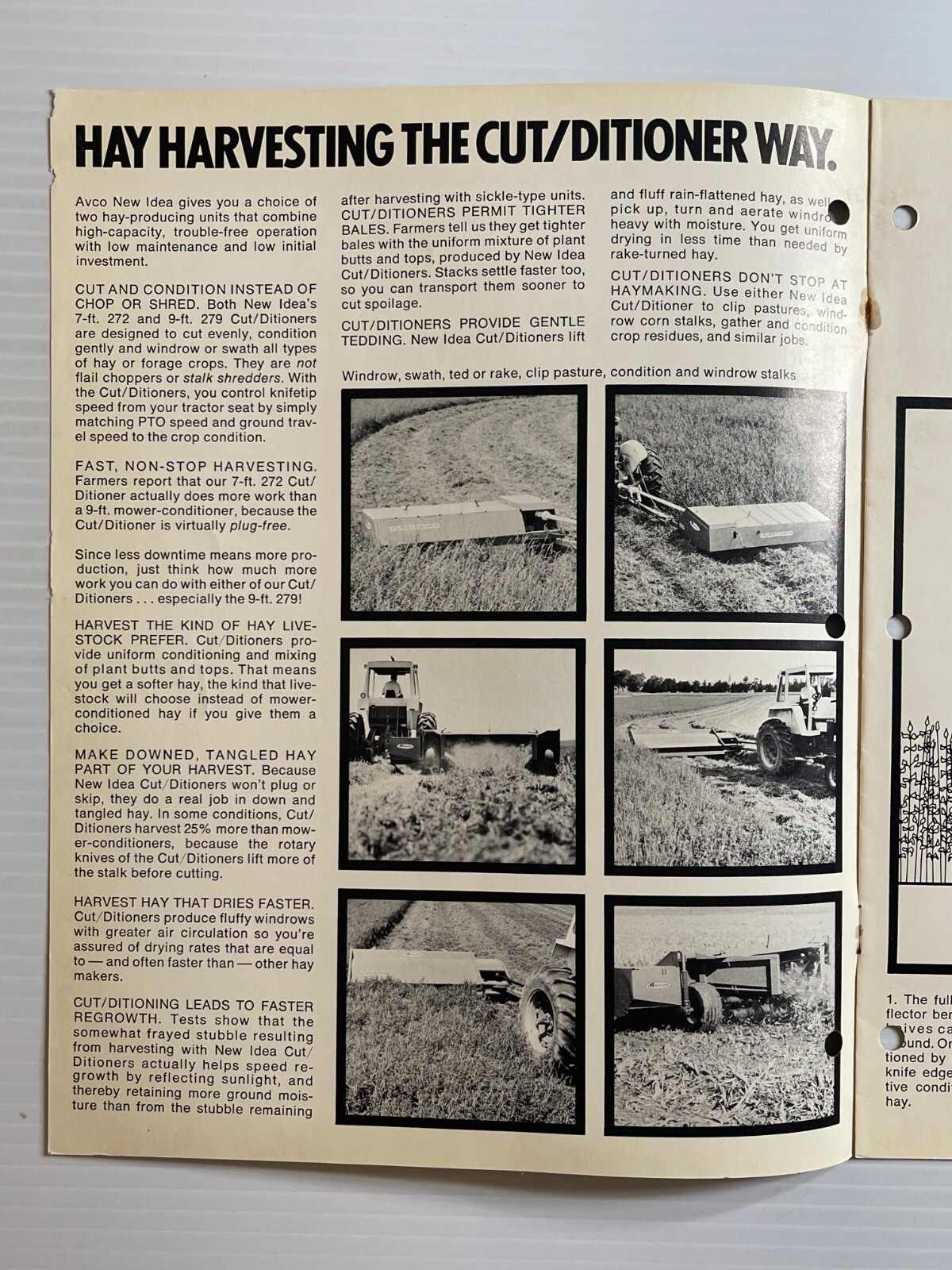 New Idea – Cut / Ditioners Sales Brochure (Original Brochure) *1970s*