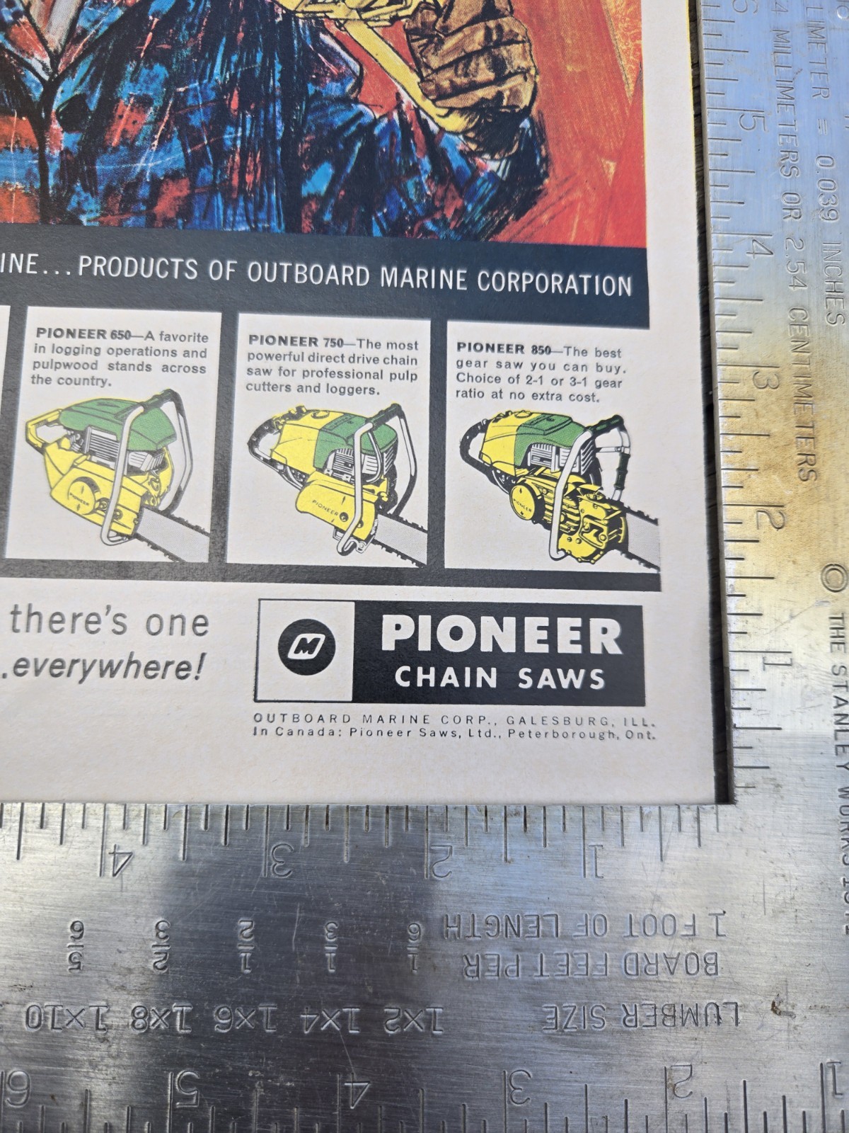 Vintage 1960&rsquo;s Pioneer (OMC) Chainsaw Brochure For 11-10 & 14-10 Wildcat I & II