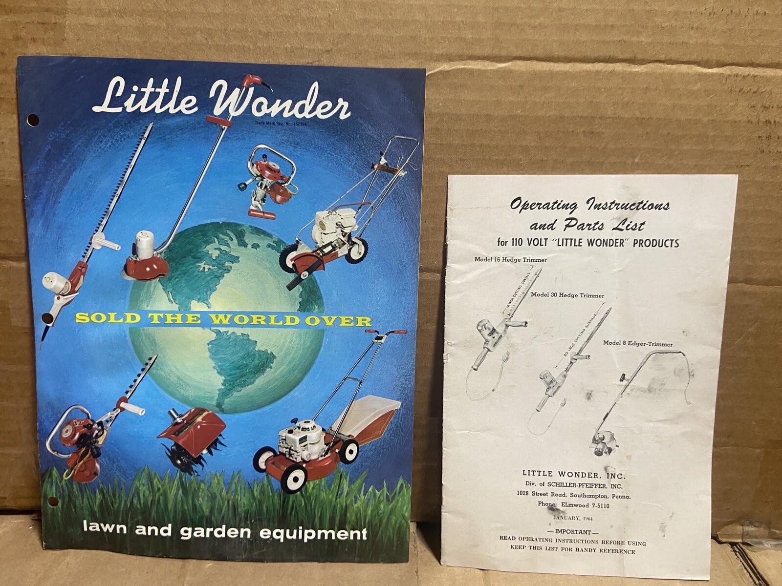 Little Wonder Hedge Trimmer Edger Mower Brochure + Model 8 16 30 Parts List 1964