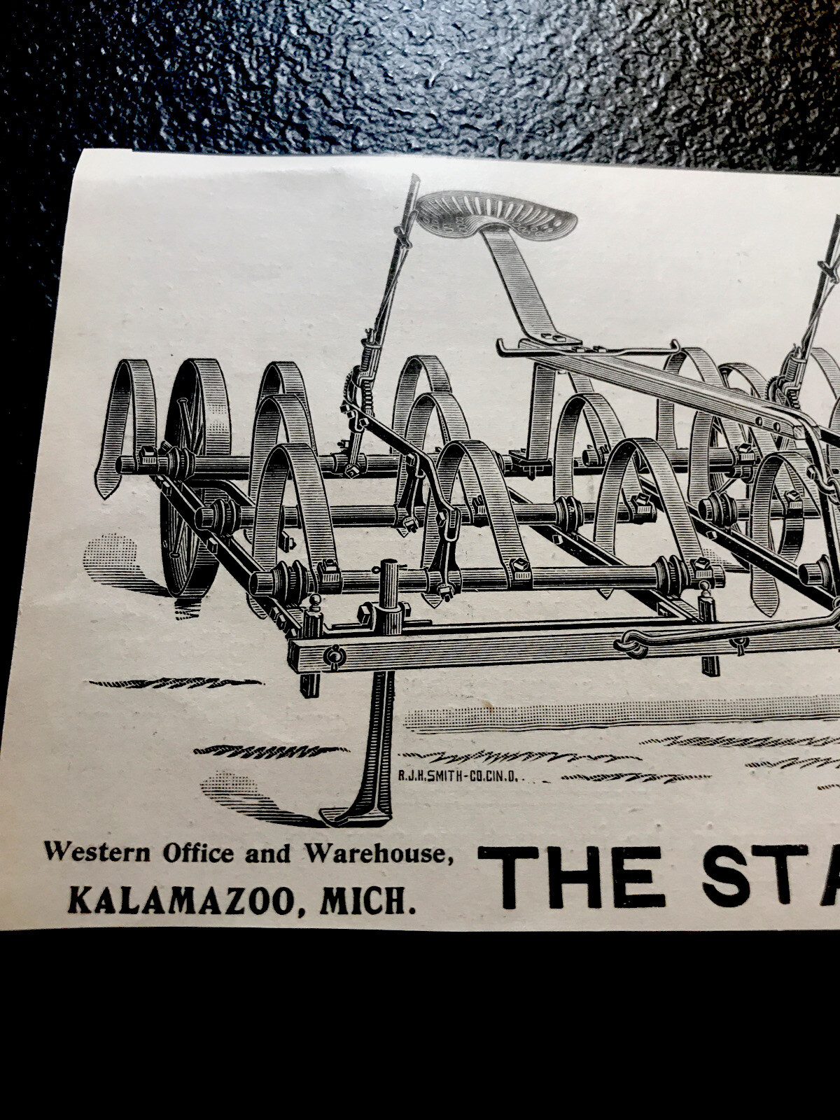 ORIGINAL 1897 Standard Harrow Co Farm Implement Advertising – Utica – New York