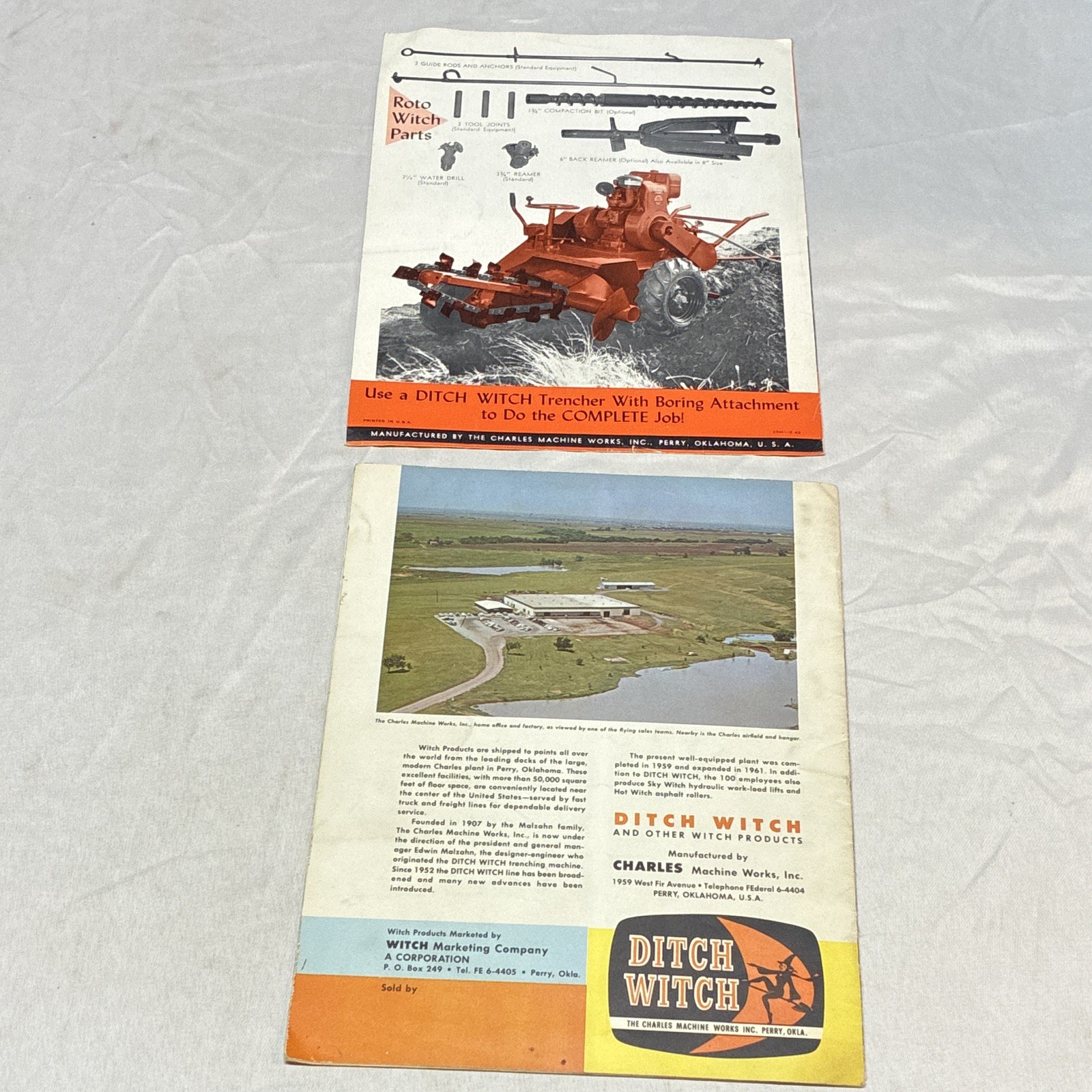 Lot of 2, Ditch Witch Trenchers & ROTO WITCH Equipment Original Sales Brochures