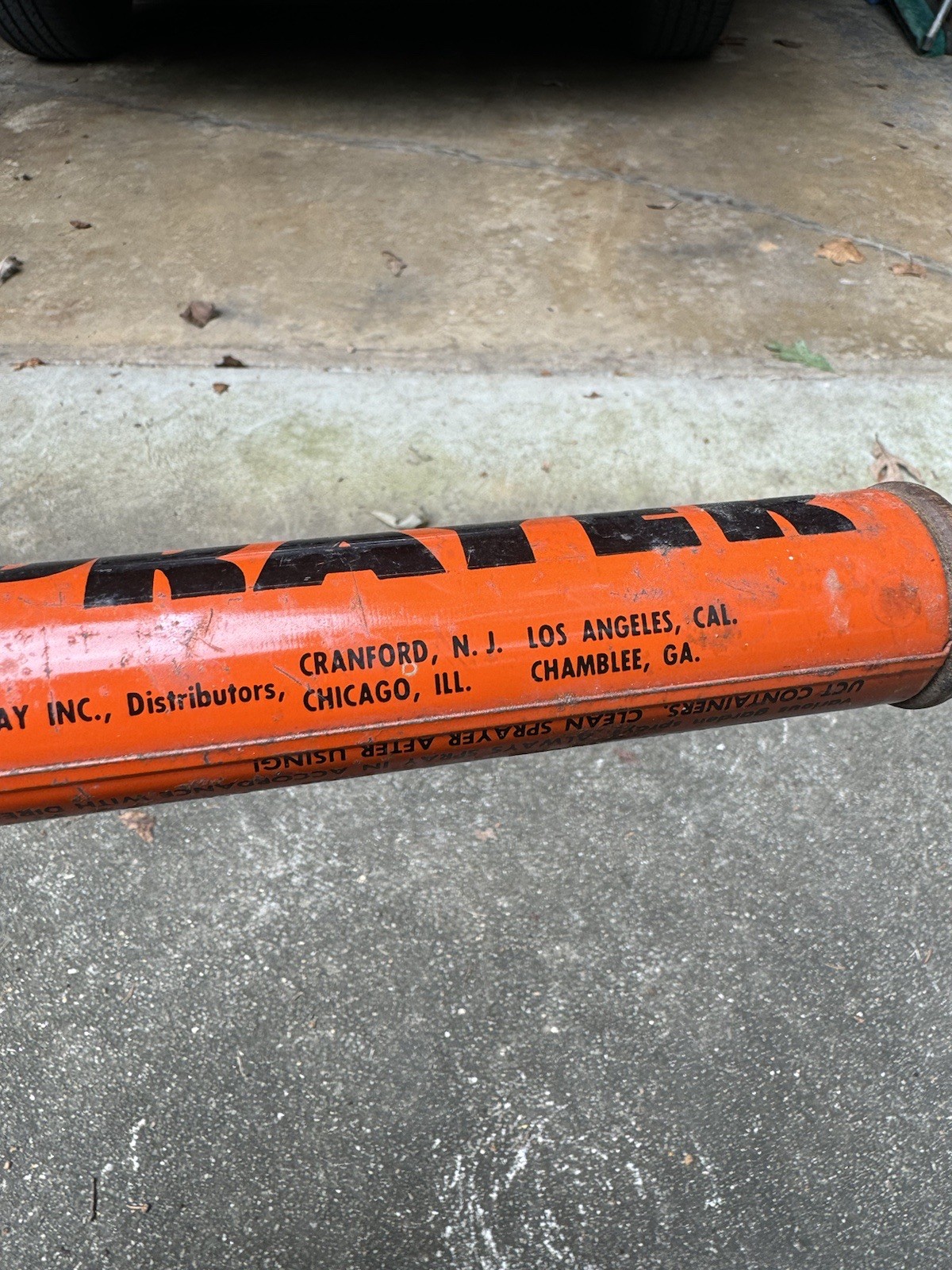 Black Flag Sprayer Boyle Midway Crawford NJ Vintage Metal Tin & Canister 1940s