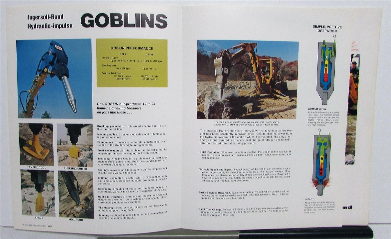 1970s Ingersoll Rand New Air Goblins Breakers Specs Construction Sales Brochure