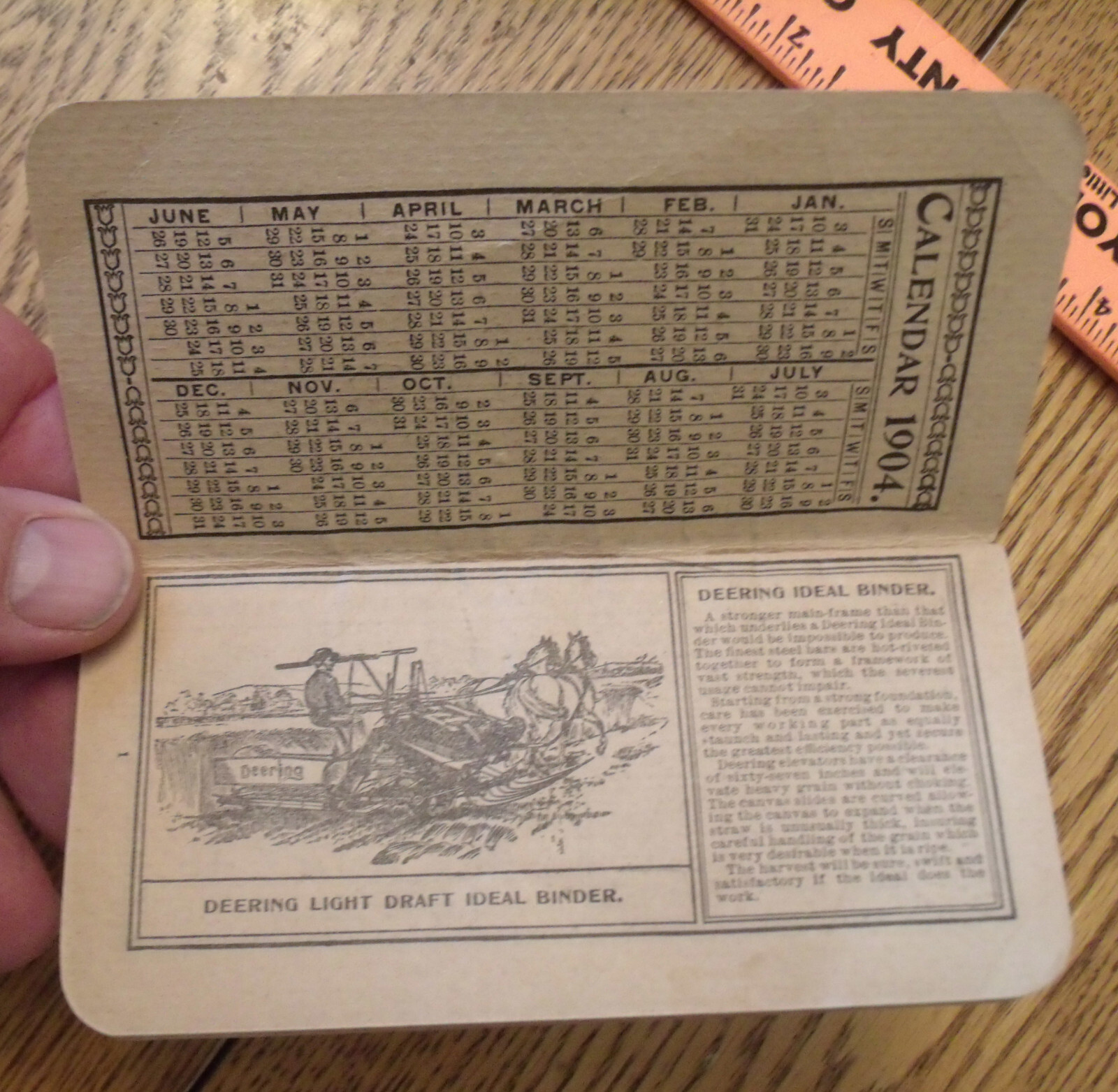 1904 Deering Pocket Memoranda Pre International Harvester Advertiser Corn Binder