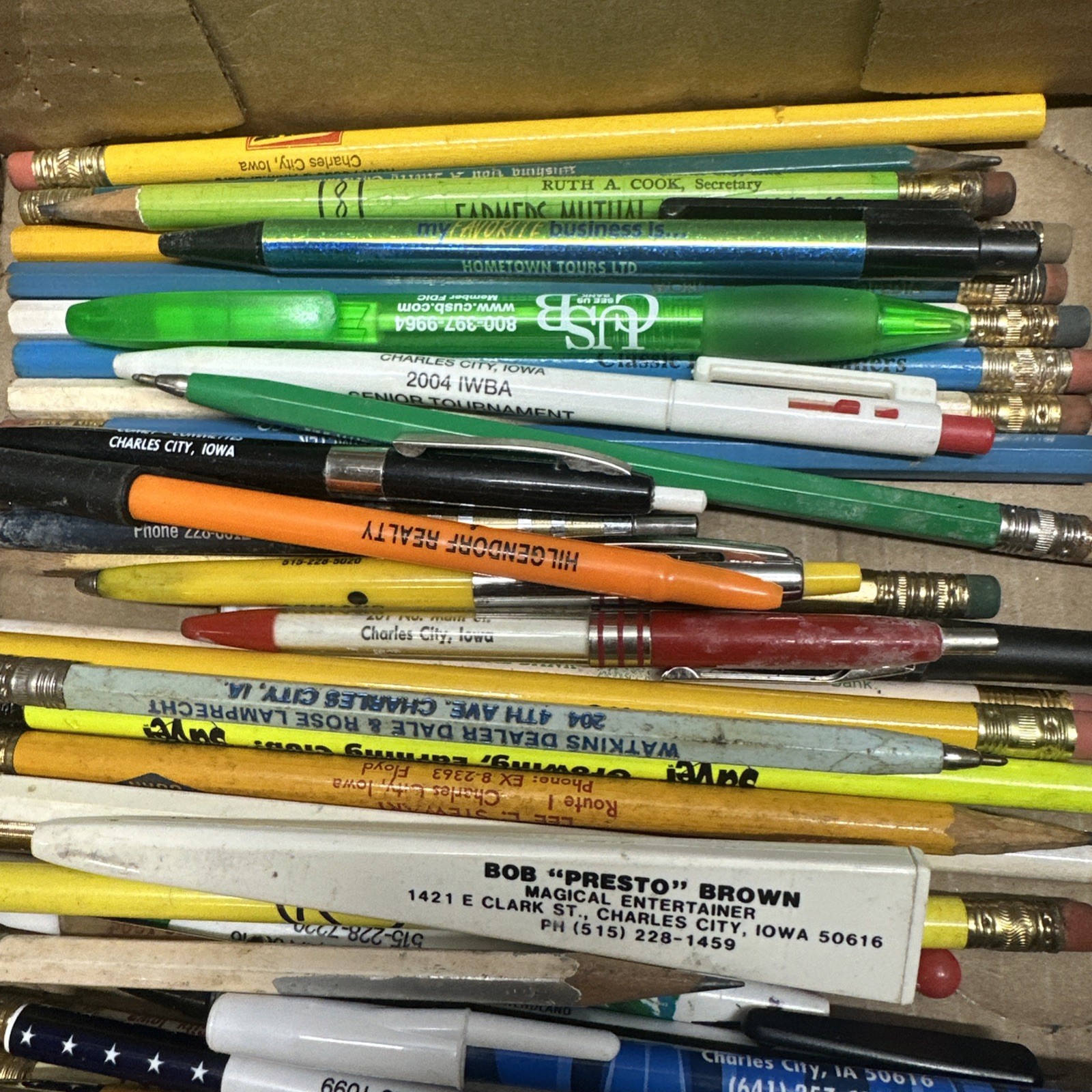 Lot Of Charles City, Iowa And Area Pencil Pen Collection Floyd County