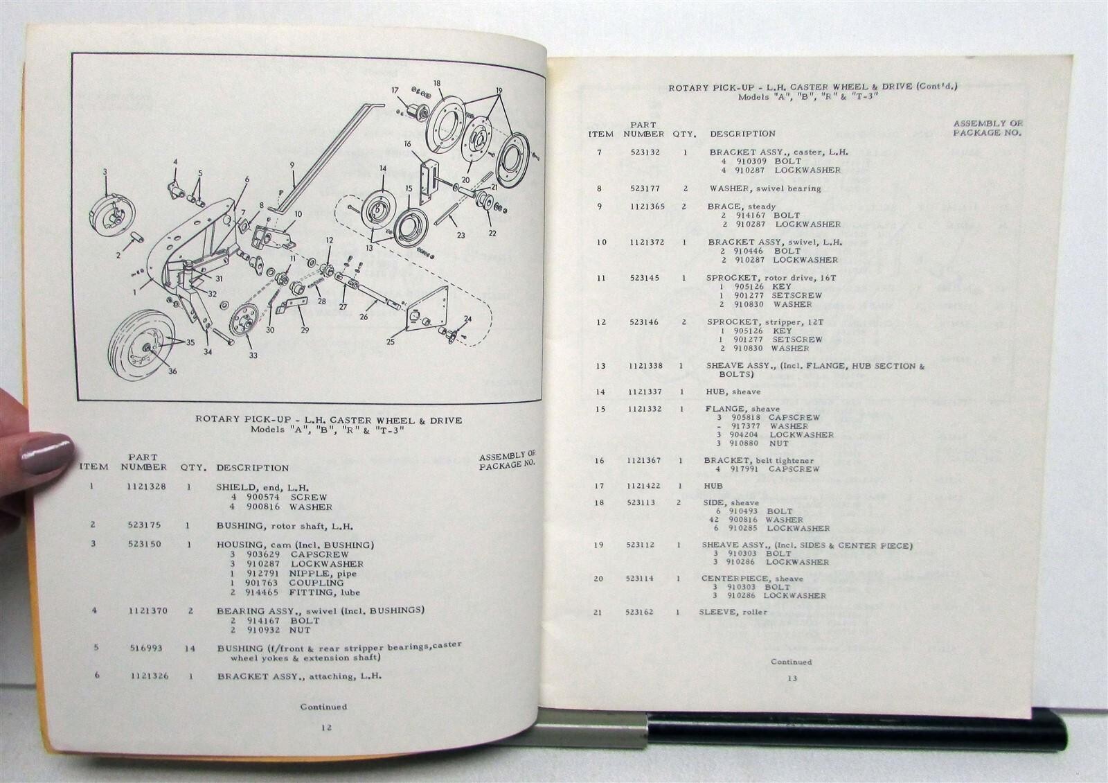 1958 Allis Chalmers Attachment Gleaner Baldwin Combine Spec Dealer Parts Catalog