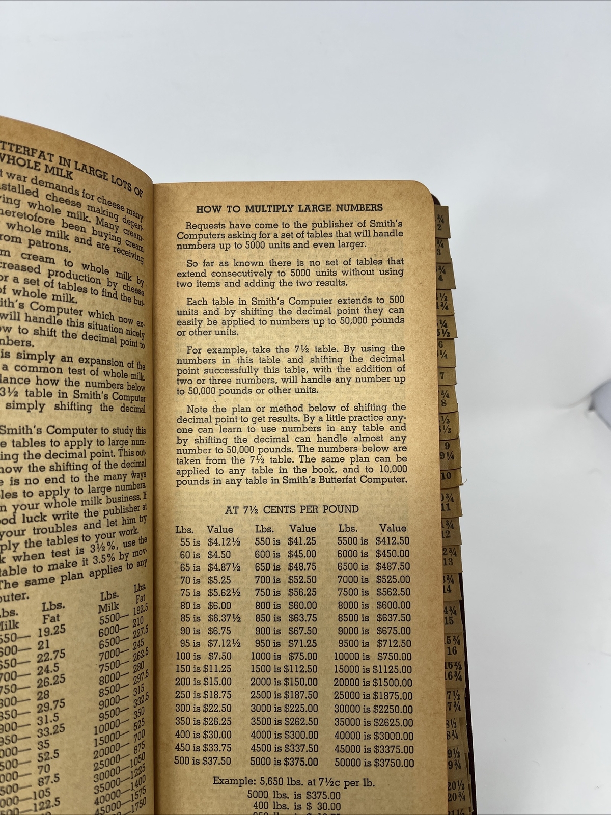 Vtg Butterfat Calculator Book 1940s Smith&rsquo;s Computer Commodities