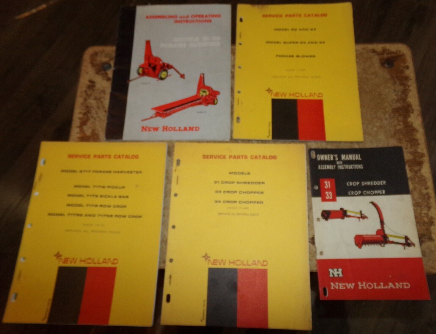 5-lot 1950&rsquo;s-1970&rsquo;s new holland forage equip. operators +parts manuals good used