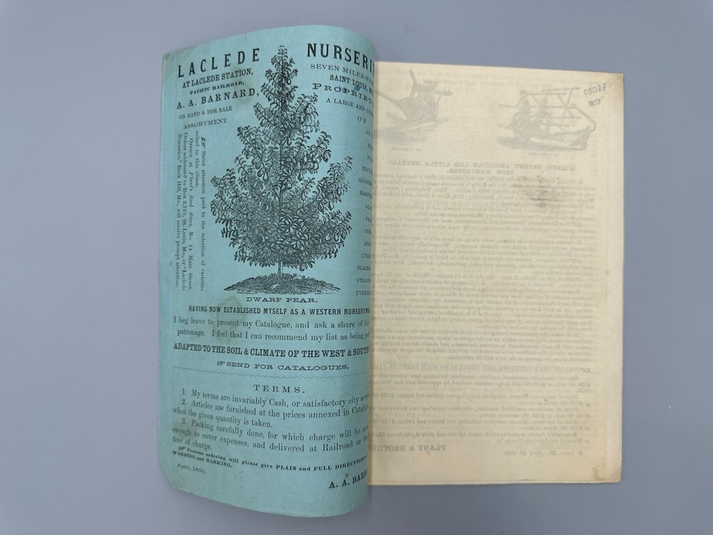 1859 KIRBY American Little Buffalo IRON HARVESTER Farm Advertising ST LOUIS