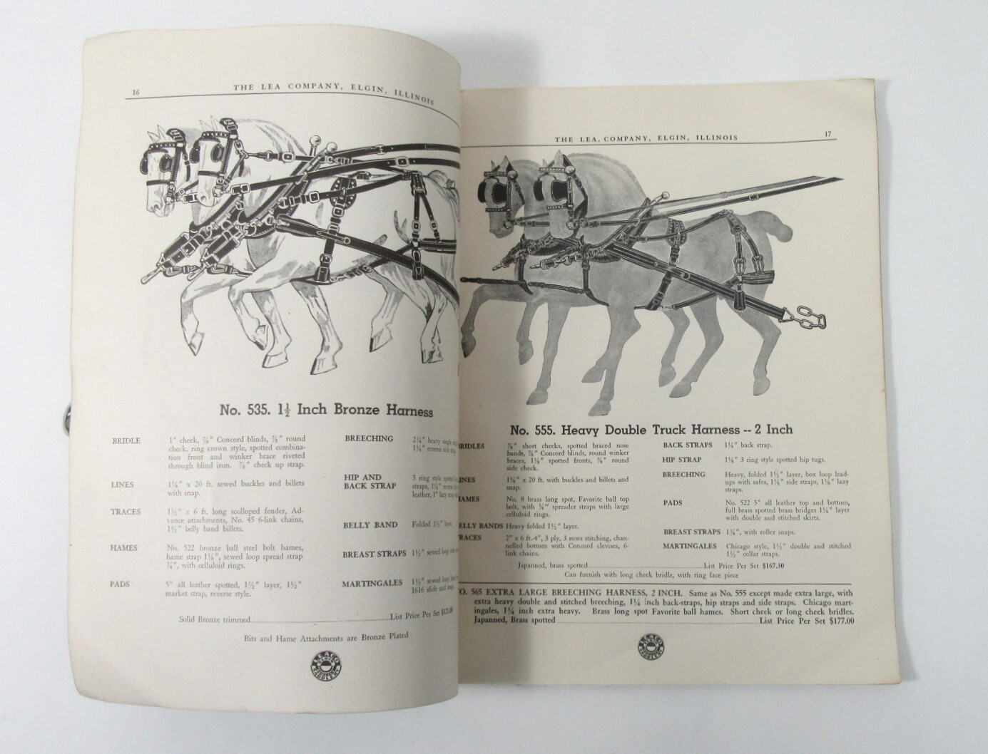 VINTAGE 1930&rsquo;S HORSE EQUIPMENT CATALOG LEA COMPANY ELGIN ILLINOIS EQUIPMENT