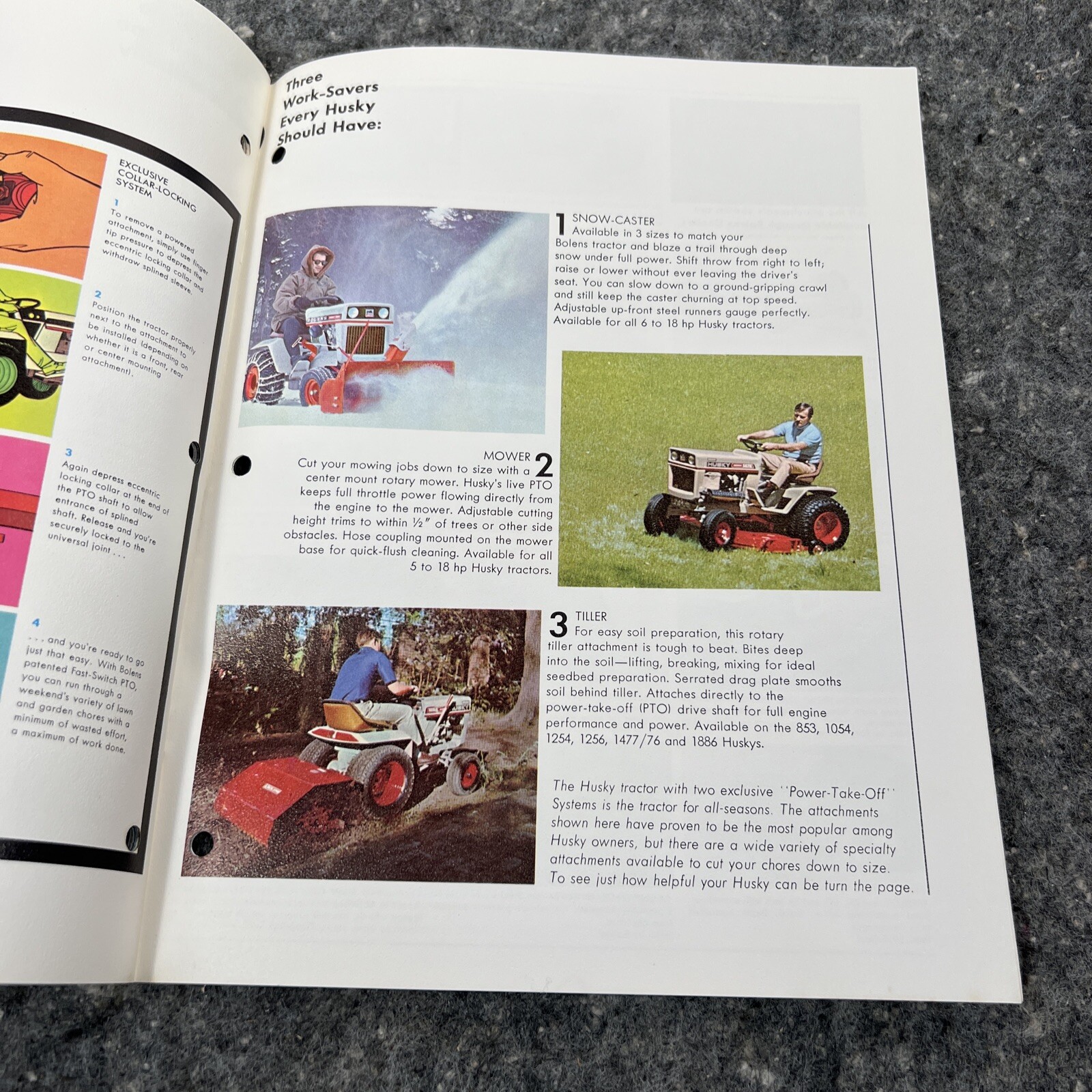 Bolens Husky Big Tractor Full Color Brochure 1886 1477 1476 1256 1054 853 813