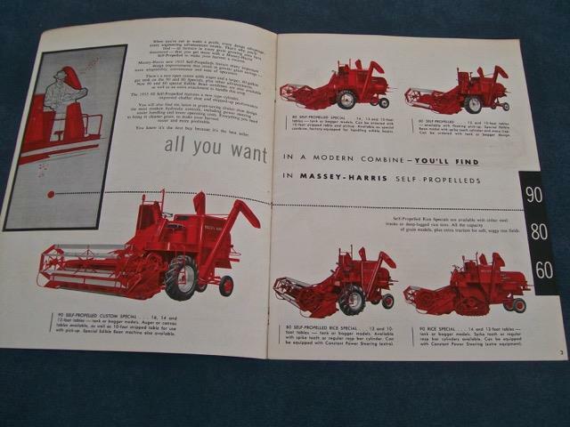 1955 MASSEY-HARRIS SELF-PROPELLED COMBINES 90 – 80 – 60 SALES BROCHURE