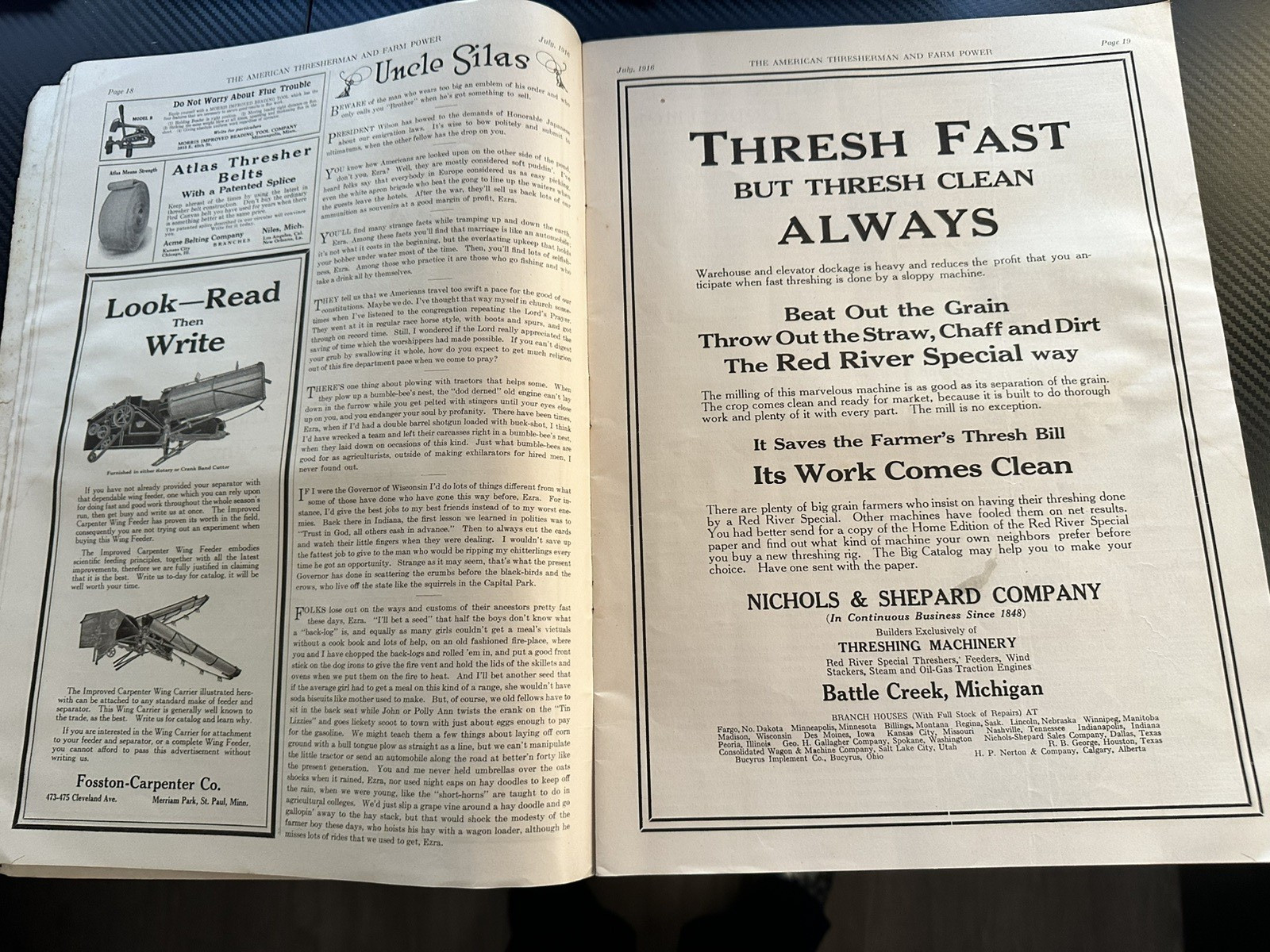 The American Thresherman and Farm Power MAGAZINE 1916 Madison, WIS Vol 19 No 3