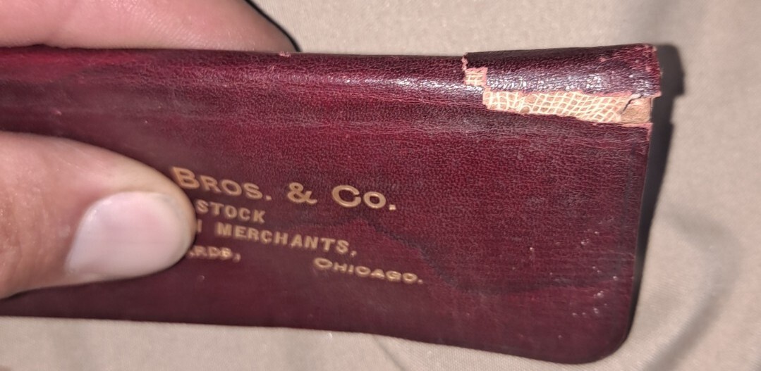 Shannon BROS CO Union Stockyards Chicago Notebook & Calendar 1897 Wrote In.
