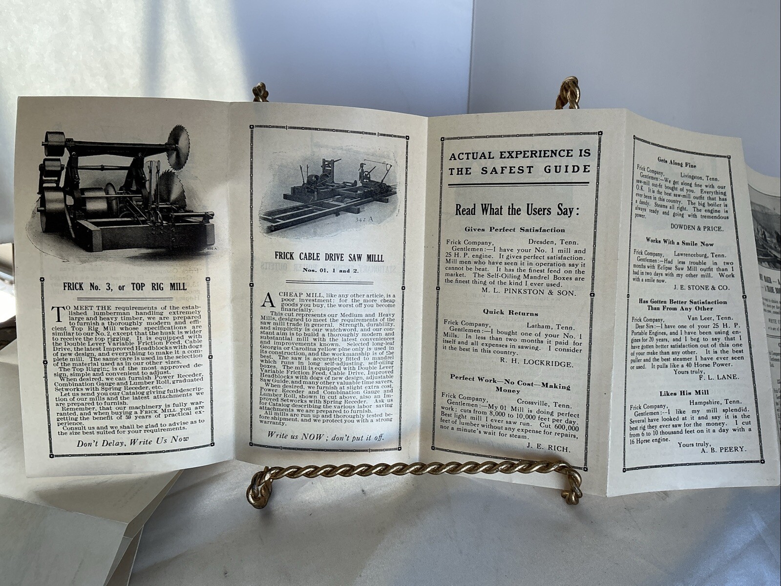 Frick Company Eclipse Machinery Nashville Tn 1913 Advertising Brochure & Letter