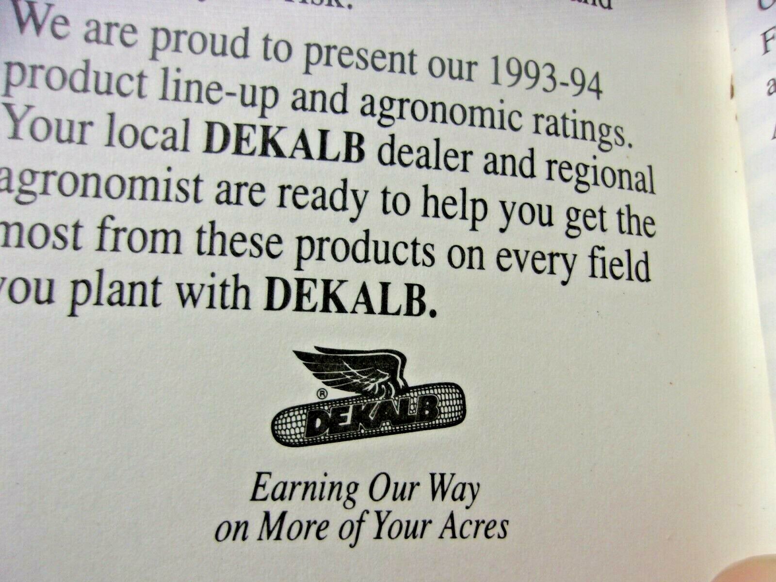Dekalb Seed Pocket Advertising Agriculture Product Guide 90&rsquo;s Vintage Book Farm