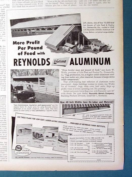 Original 1954 Farm Building Ad Endorsedt by Larry Wolfe of Gainesville Georgia