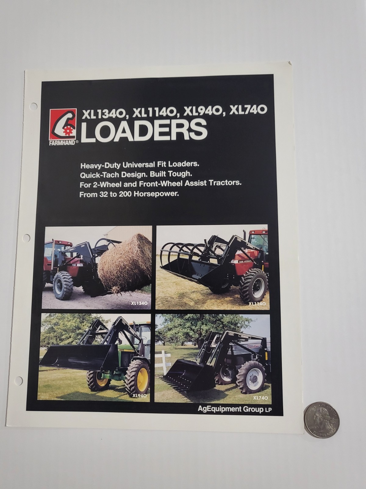 Vintage 1993? Farmhand Loader BROCHURE Models XL 1340 1140 940 740 Excelsior MN.