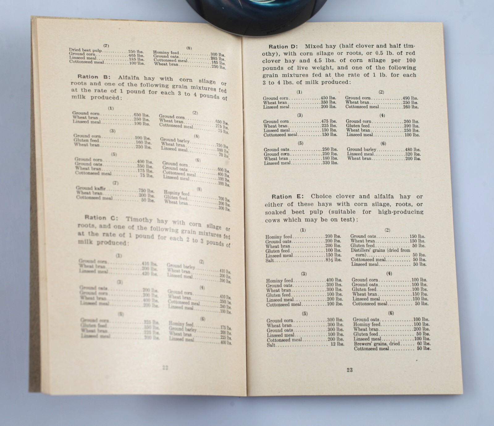 1923 Feeding Dairy Cows Booklet Wisconsin College of Agriculture Extension