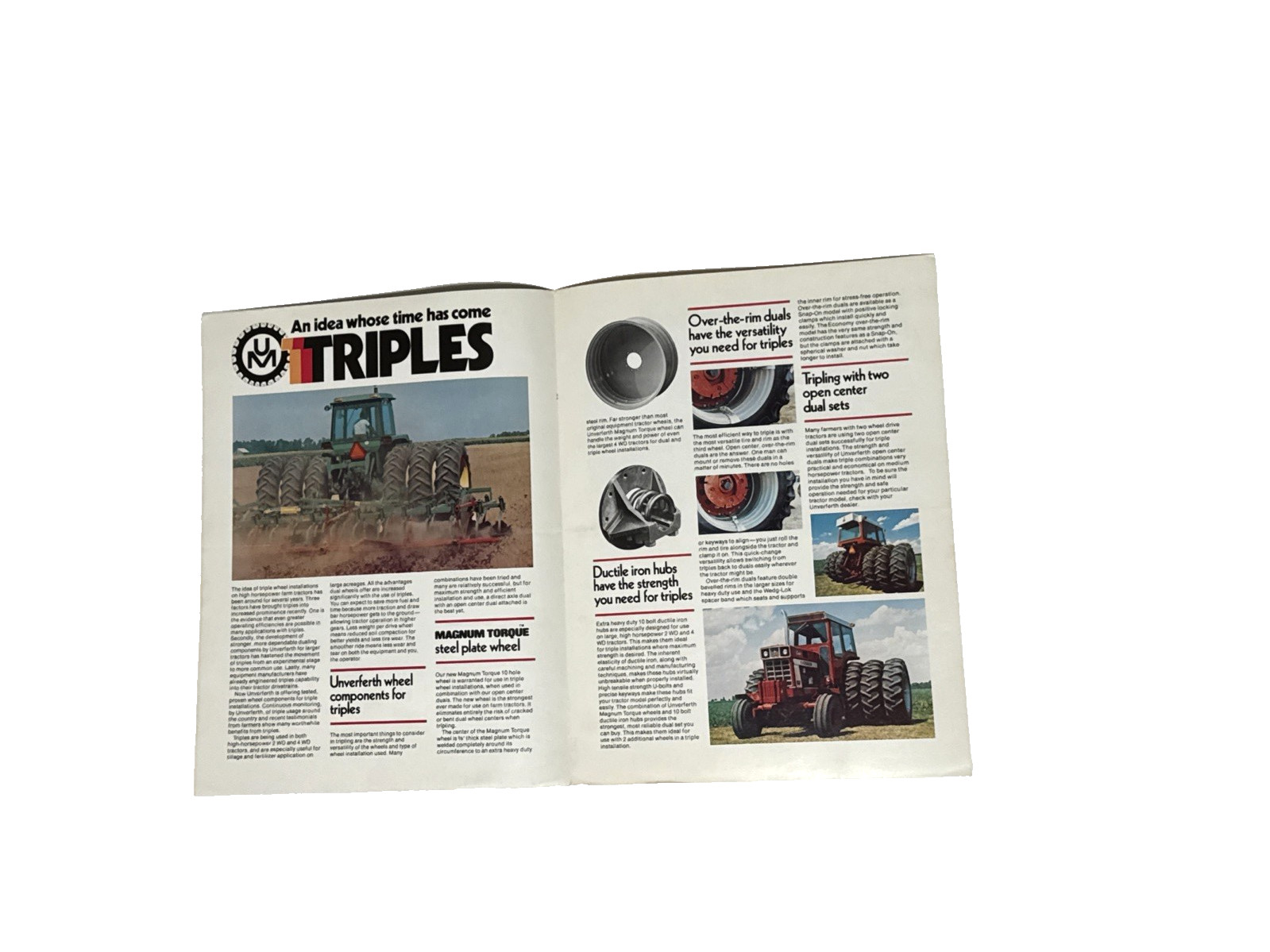 Unverferth Dual Wheel Leader Triples fold out Color Brochure Advertisement 2177