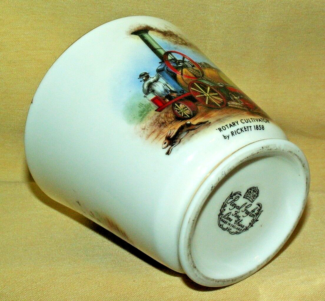 ROTARY CULTIVATOR ROYAL GRAFTON CUP RICKETT 1858 FINE BONE CHINA ENGLAND GOLD.