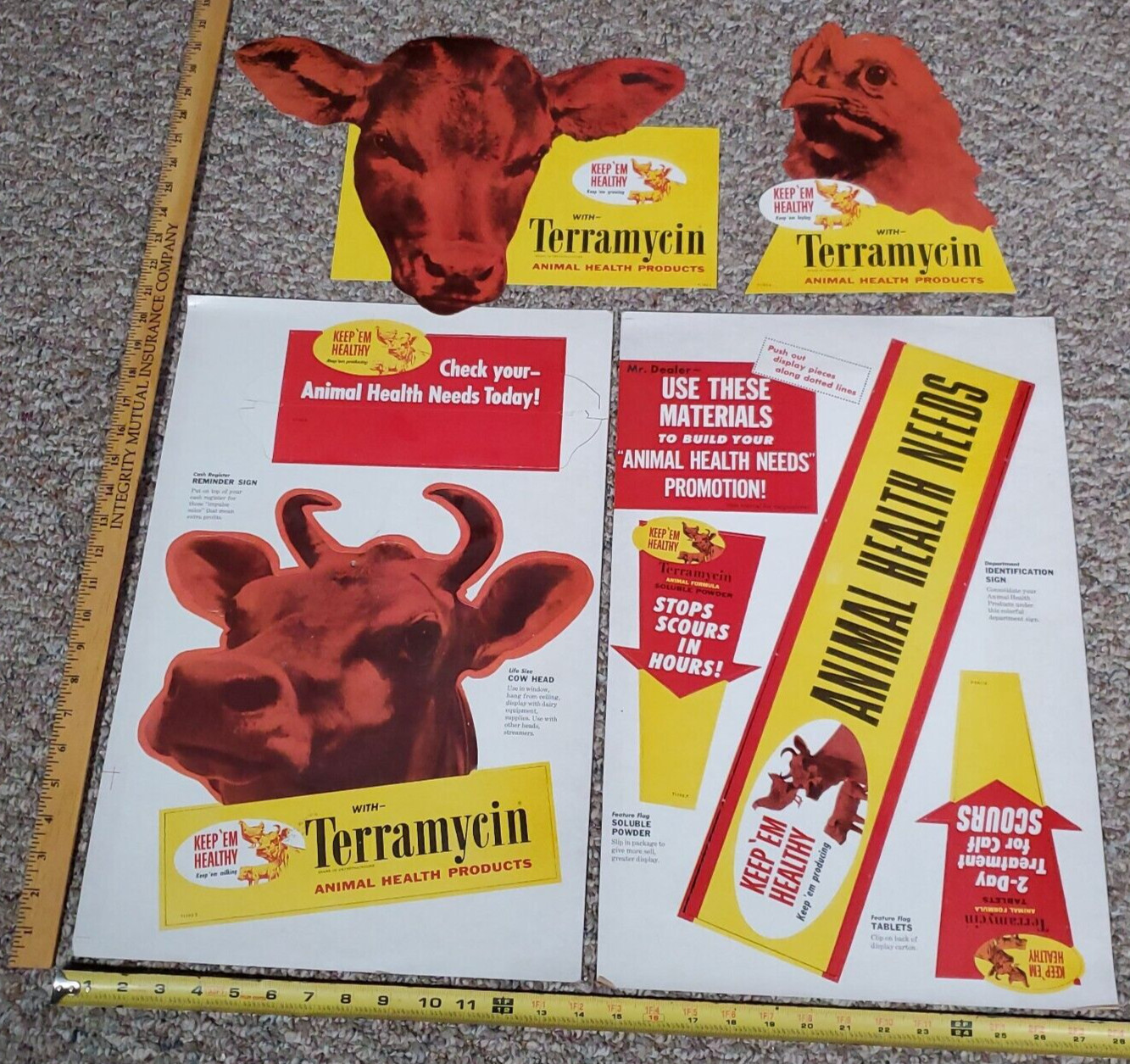« 1950s Animal Health Promo Signs – Cow & Chicken Die-Cut Display Lot »