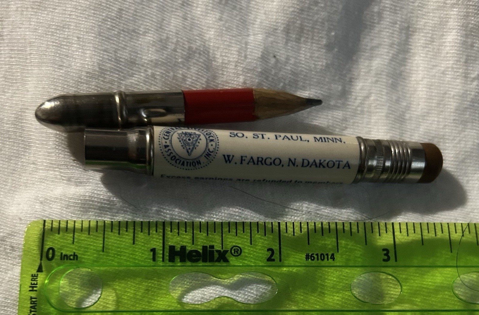 Vtg Bullet Pencil Central Livestock Assoc. St Paul Minnesota Fargo North Dakota
