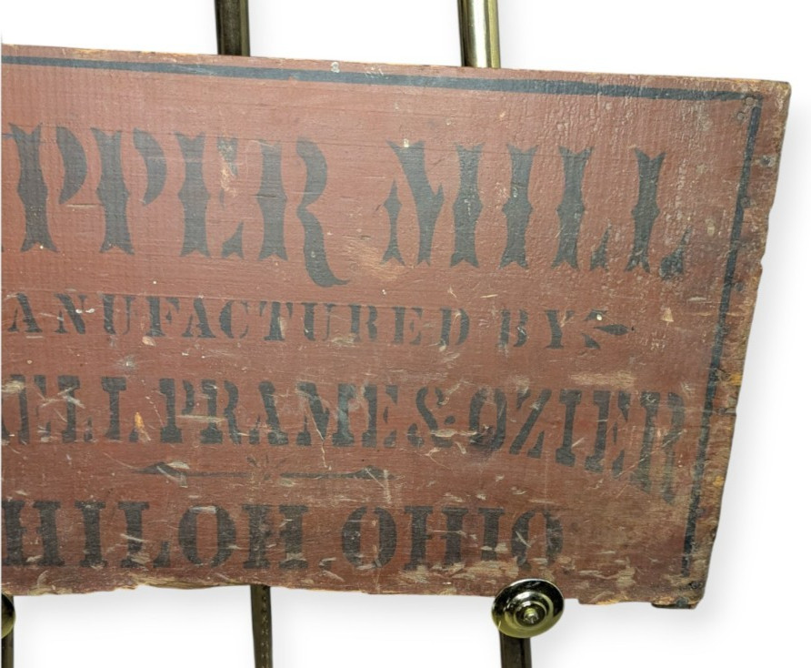 Early Clipper Mill Ferrell, Prame & Ozier Painted Wood Piece Shiloh Ohio 1891/92