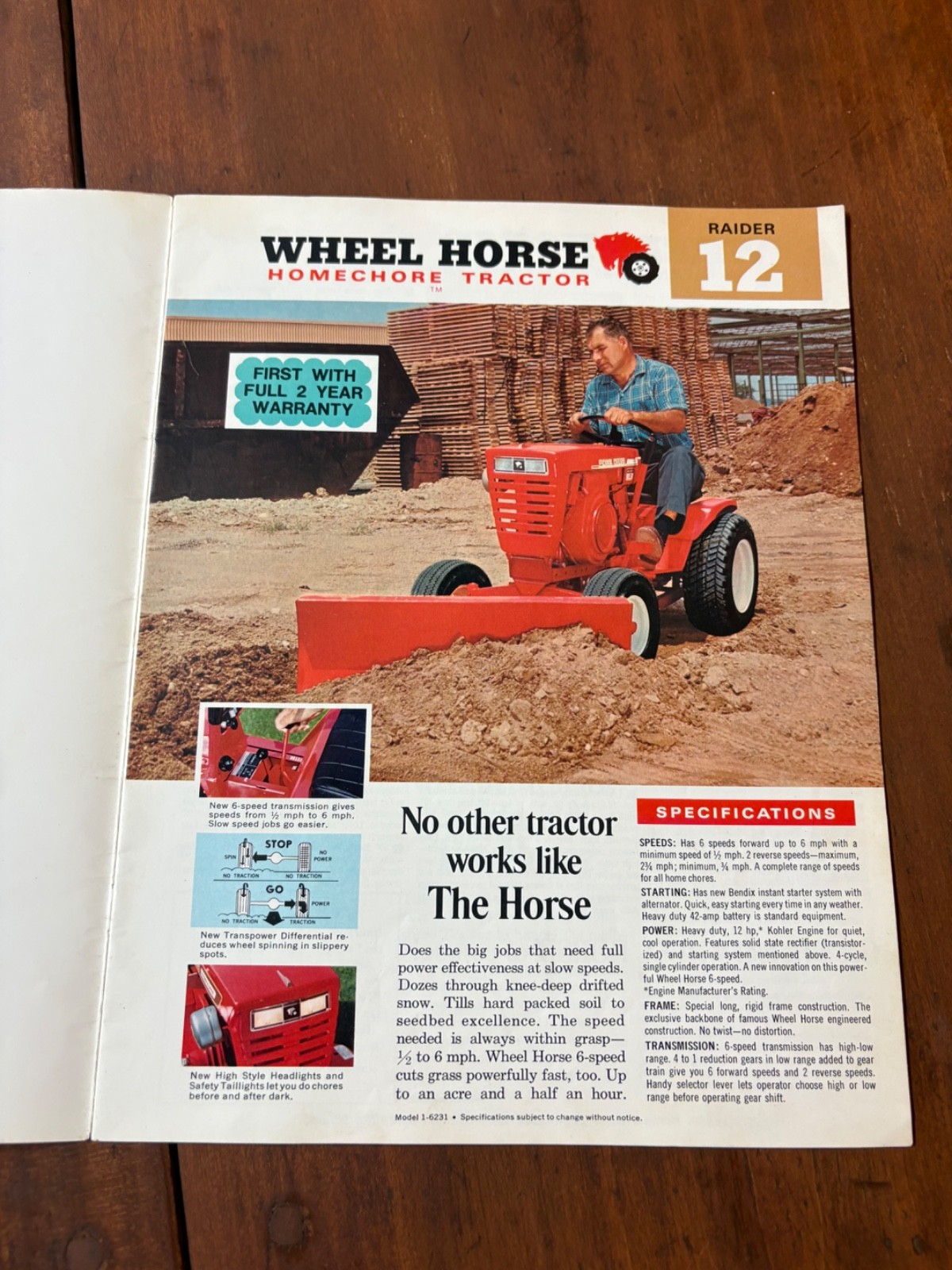 Vintage Wheel Horse Garden Tractor Sales Brochure Raider Charger Commando Ranger