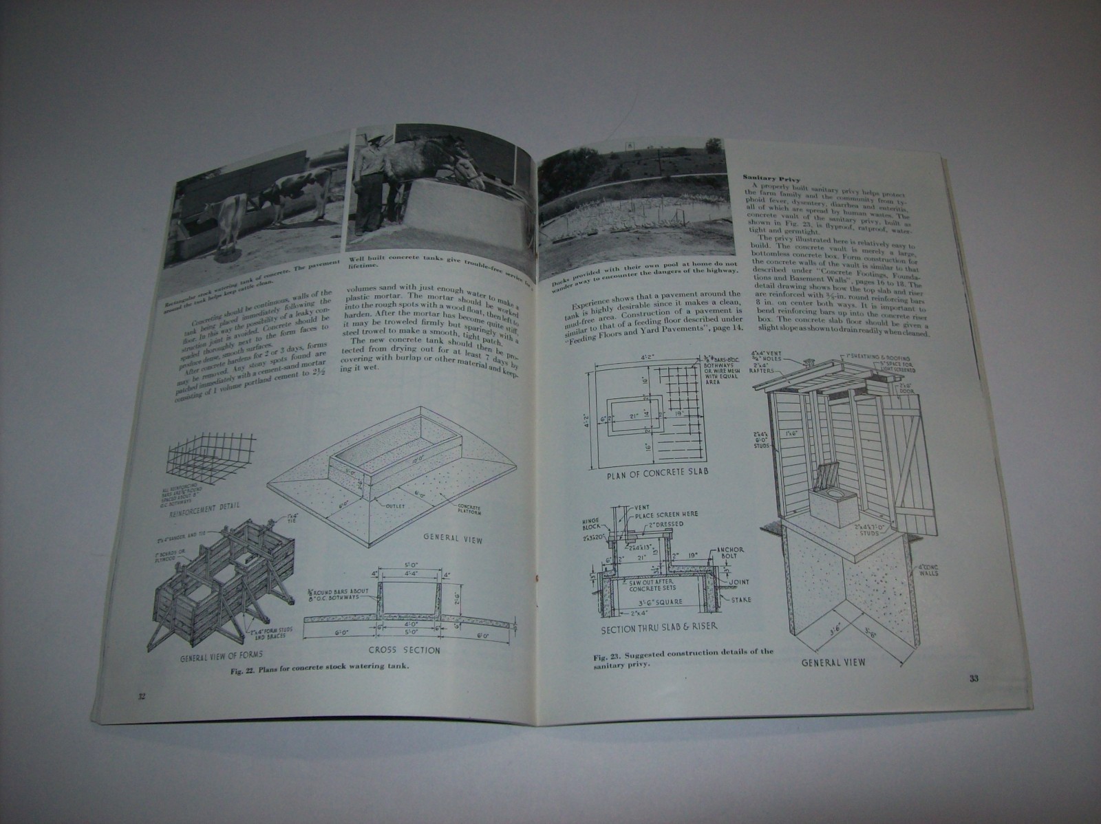 Vintage 1946 HANDBOOK OF CONCRETE FARM CONSTRUCTION, Portland Cement Association
