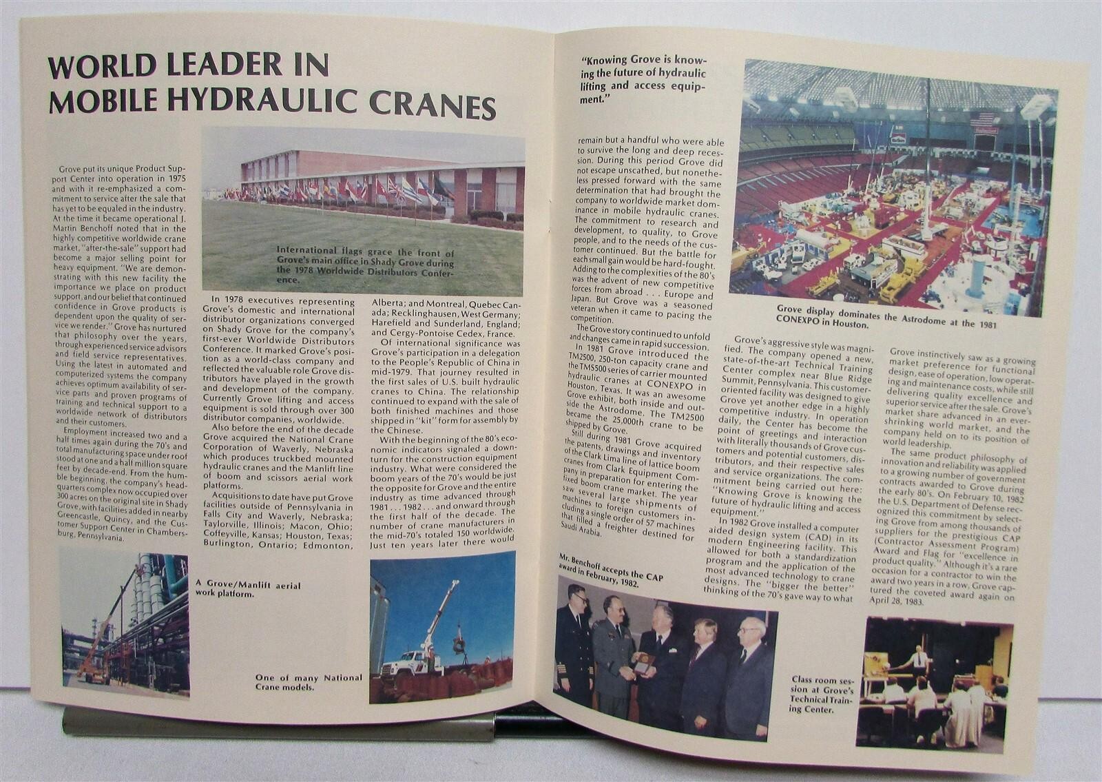 1987 Grove The Big G 40 Year Progress Construction Sales Brochure