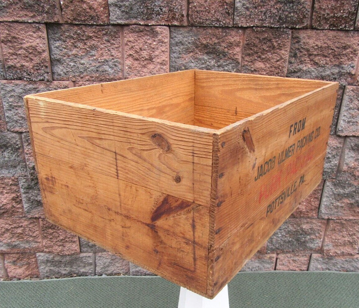 Vintage Jacob Ulmer Advertising PORK PACKERS Pottsville Pa Wood Shipping Crate