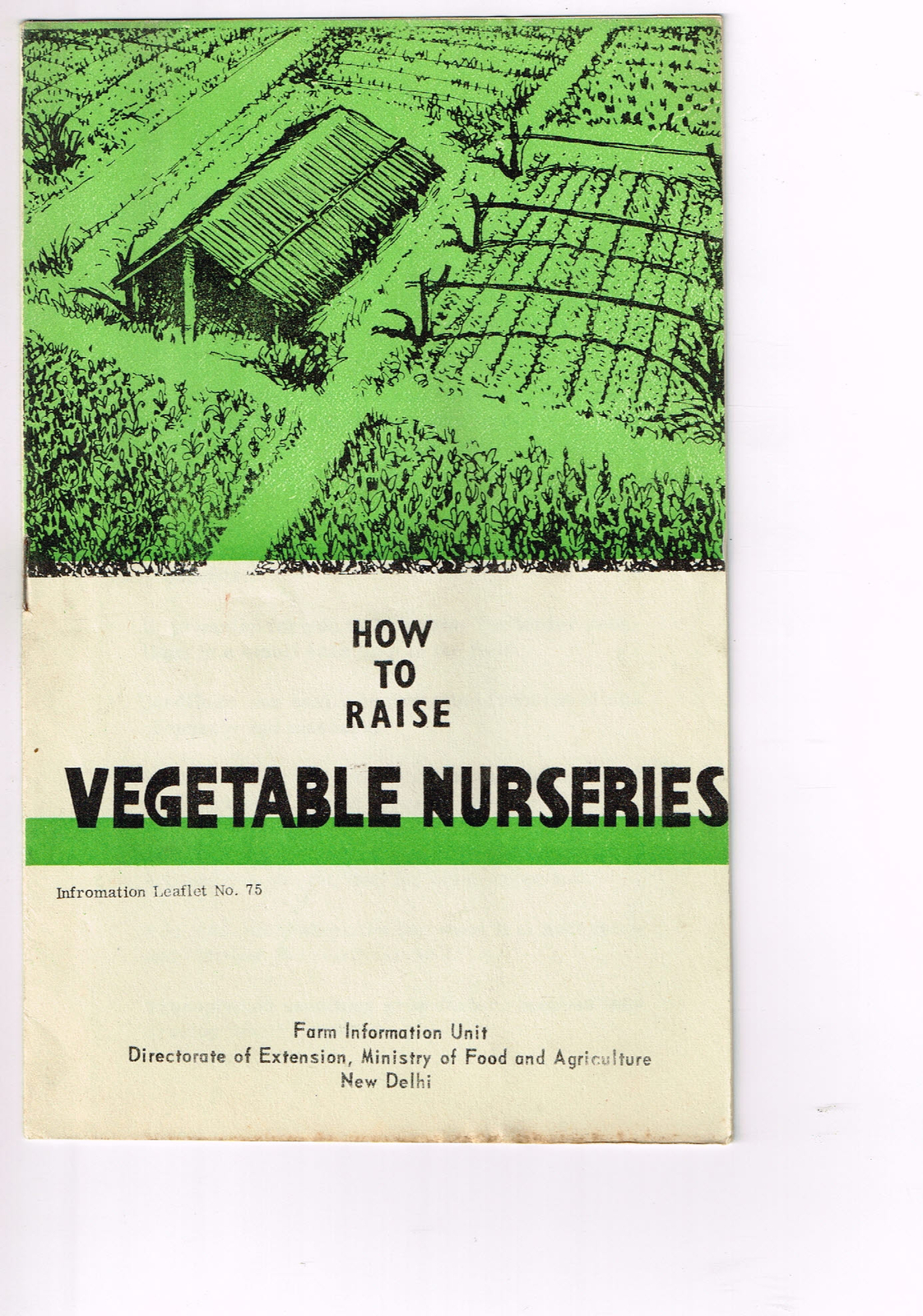 Vintage 1960s Farm Brochure India New Delhi How to Raise Vegetable Nurseries
