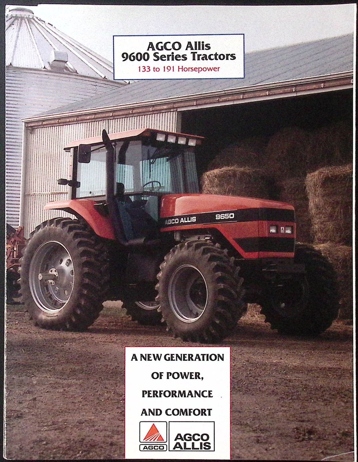 Vintage AGCO Allis 9600 Series Tractors 133 to 191 PTO Horsepower Brochure
