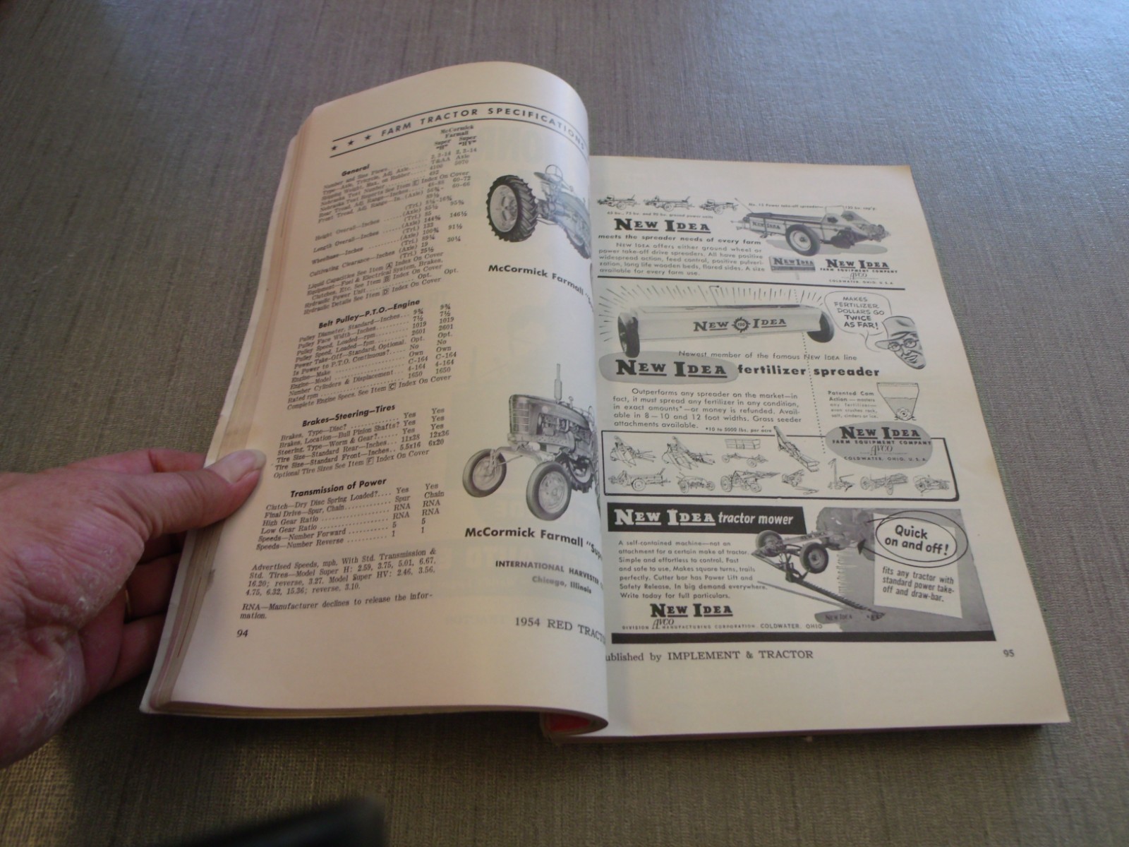 VINTAGE 1954 RED TRACTOR BOOK NEBRASKA TEST REPORTS BOOK