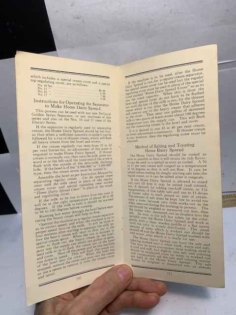 1932 DE LAVAL HOME DAIRY SPREAD THE SOLUTION OF THE BUTTER MAKING PROBLEM BKLT