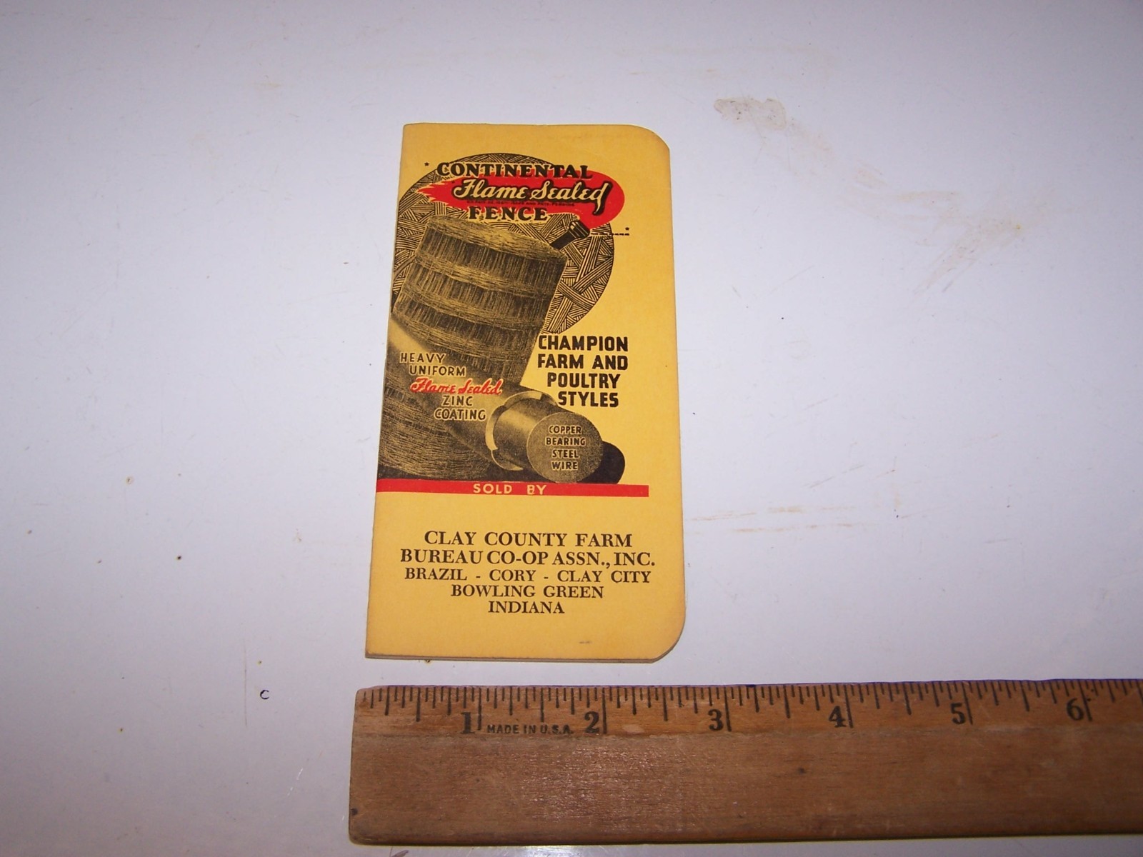 1960 CONTINENTAL FENCE CORP Pocket Note Book KOKOMO INDIANA