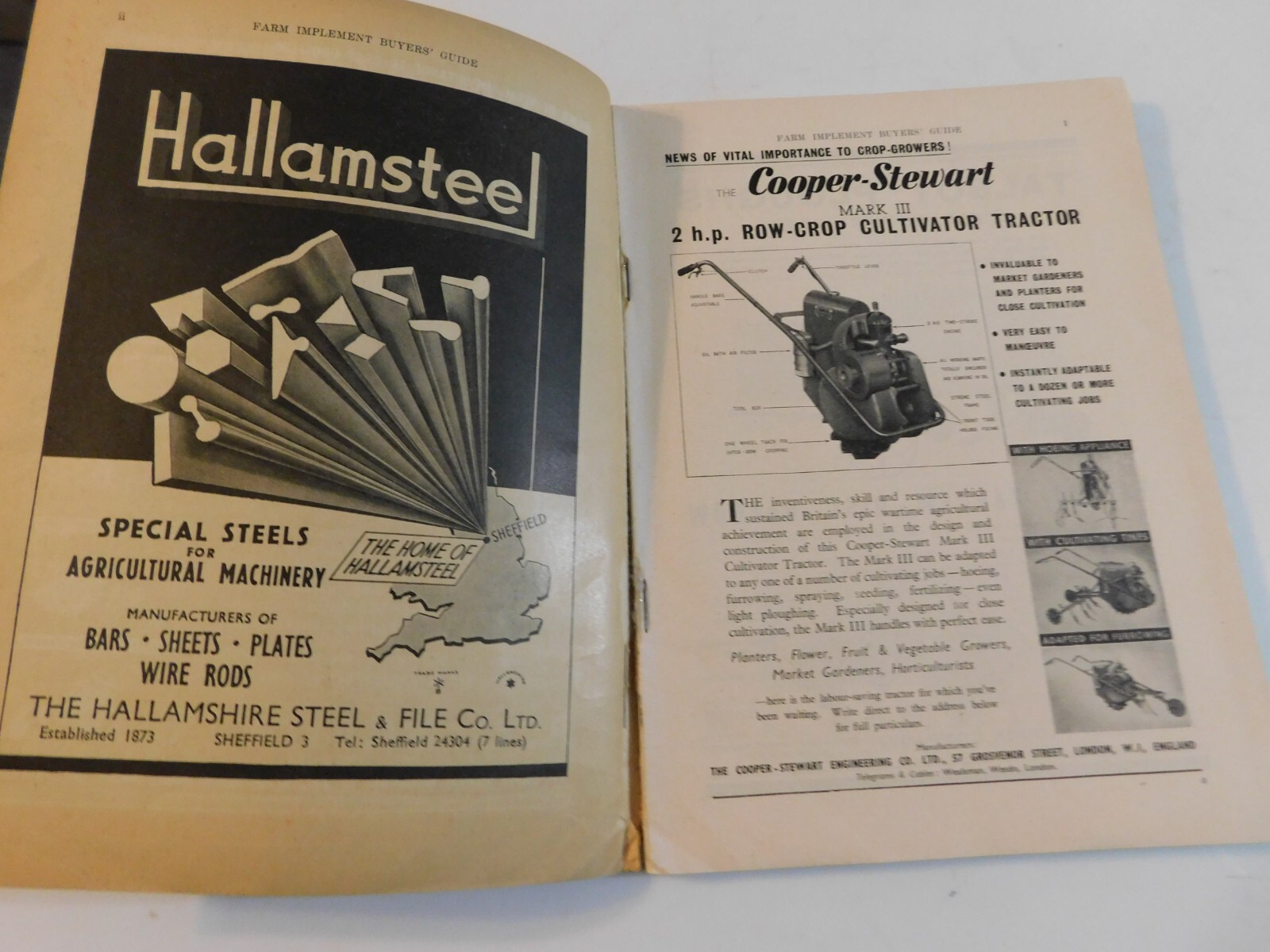 1946 FARM TRACTORS IMPLEMENT BUYER&rsquo;S GUIDE EXPORT EDITION ALBION MACHINES