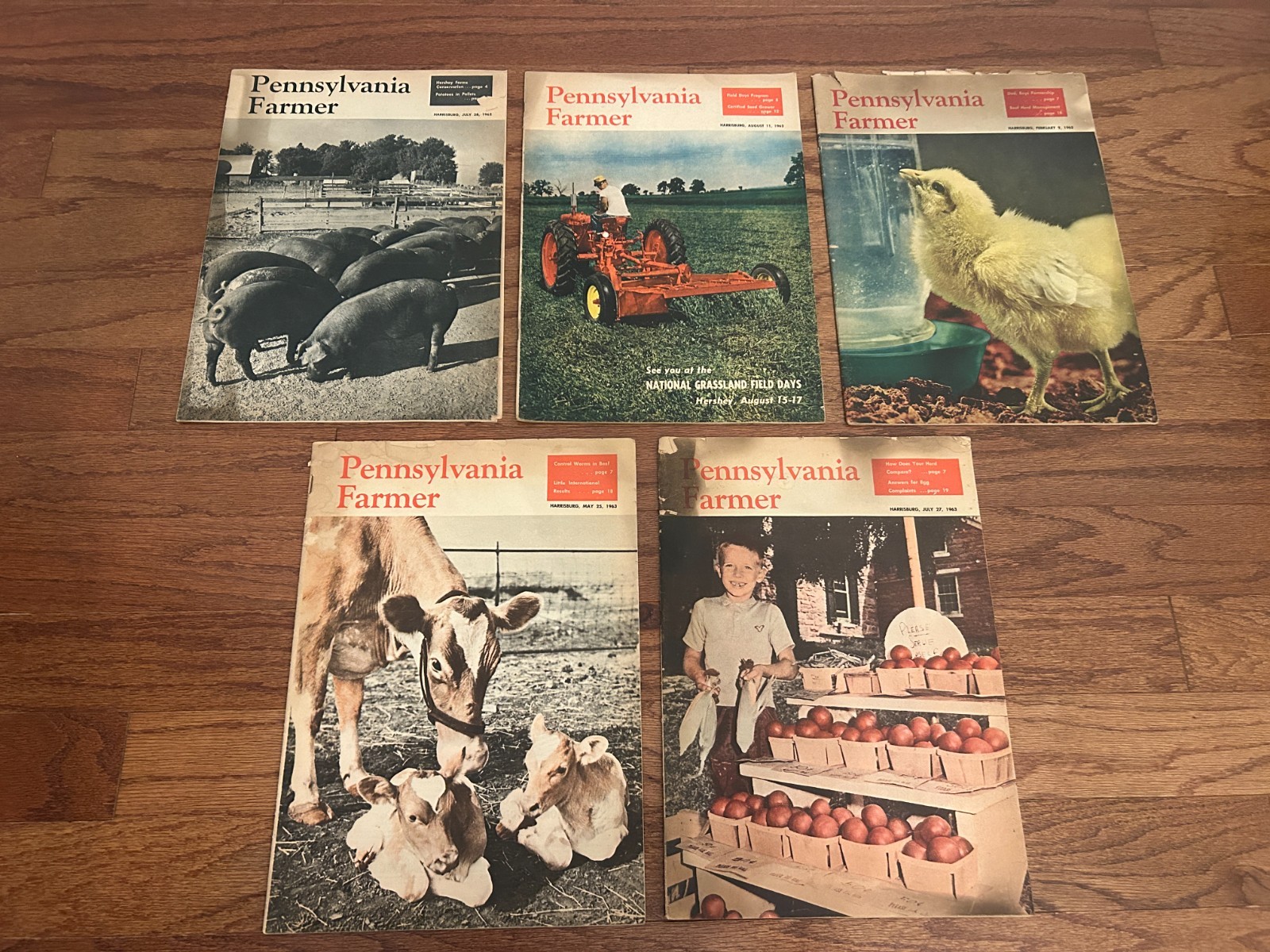(5) Vintage {1962-1963} « PENNSYLVANIA FARMER » {Harrisburg} Magazine Lot, RARE!
