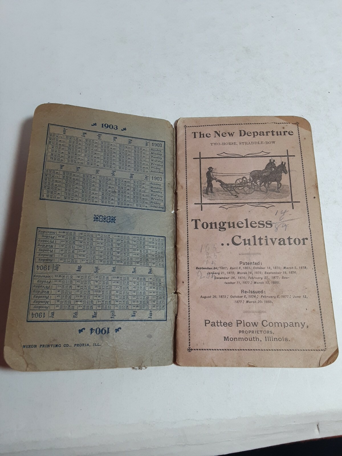 The Pattee Plow Company New Departure 2 Horse Walking Cultivator Brochure