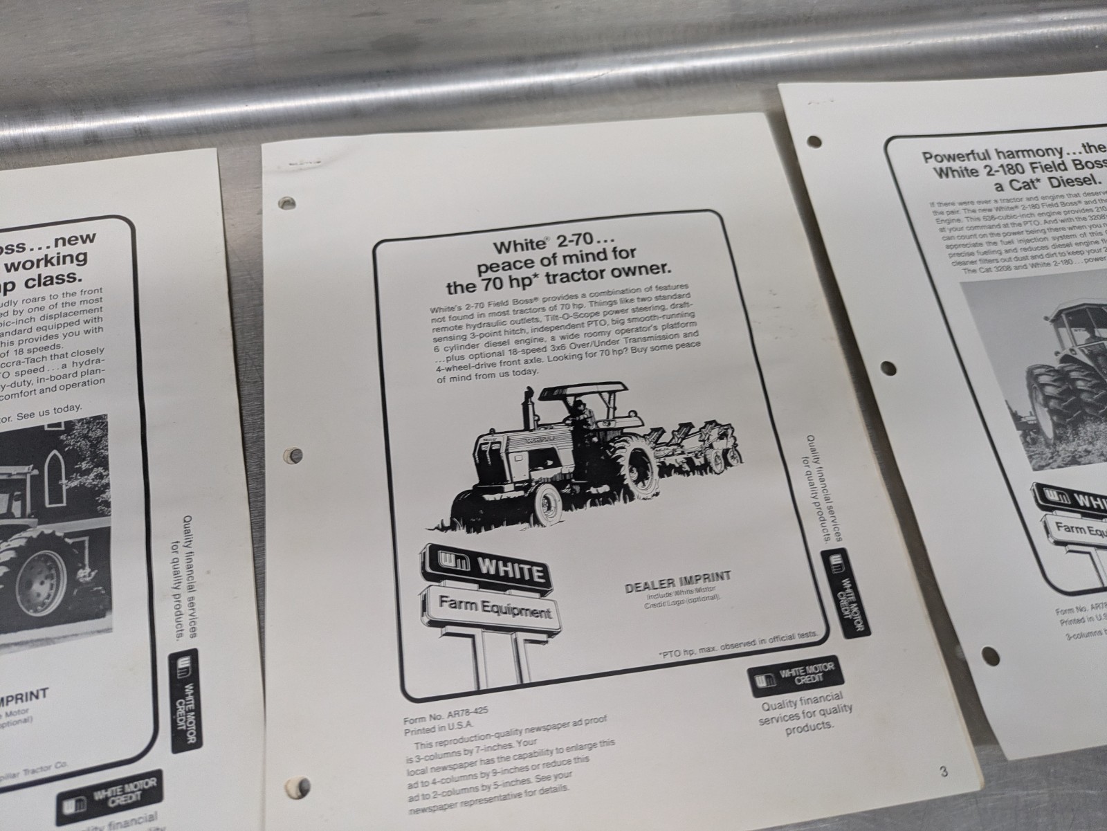Lot Of 12 White Tractors Implements Dealership Sales Brochures Information