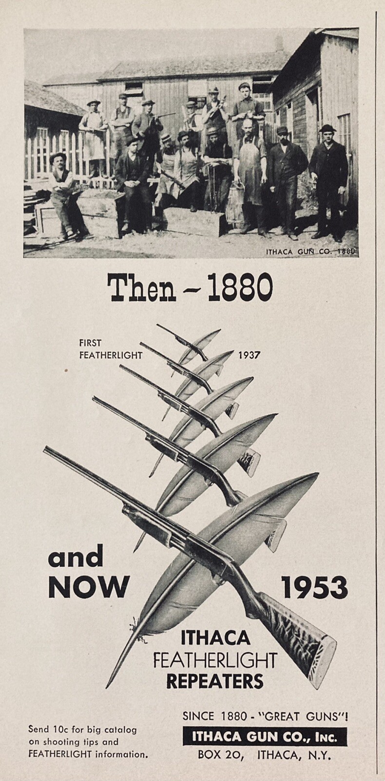 1953 AD.(XH50)~ITHACA GUN CO. ITHACA, NY. ITHACA FEATHERLIGHT REPEATERS