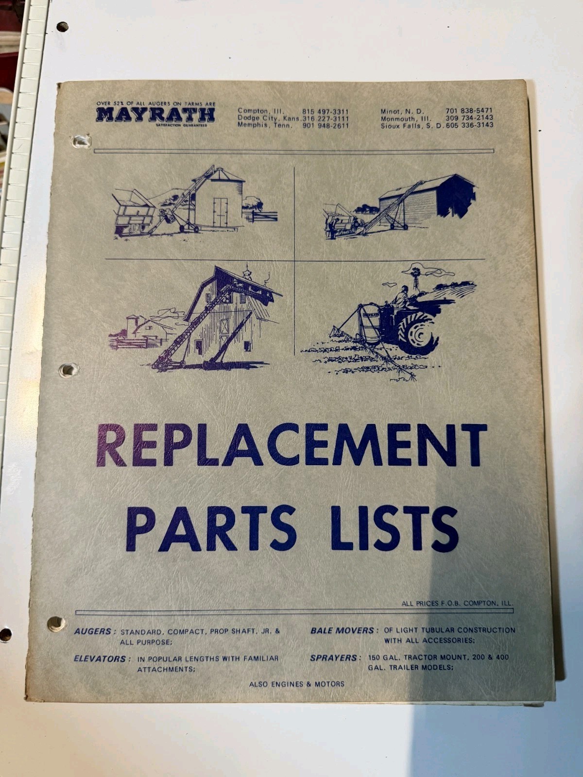 1971 Mayrath Industries Inc Replacement Parts List Folder DEALER SALES CATALOG